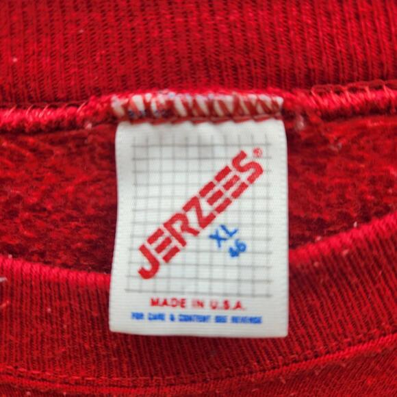 Vintage Jerzees‎ Poinsettia Graphic Crewneck Sweatshirt Red Womens Size Large - Picture 3 of 6